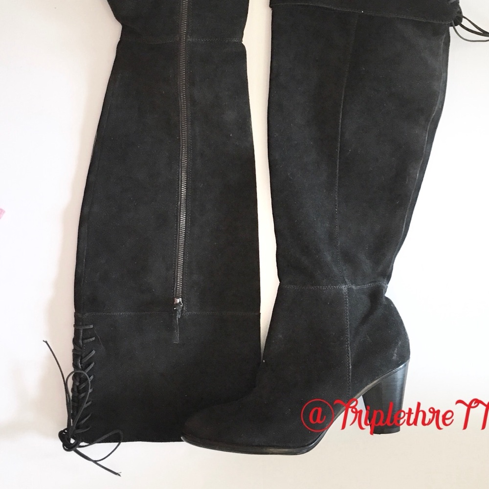 Anthropology Black Suede Full Length Boots❤️❤️